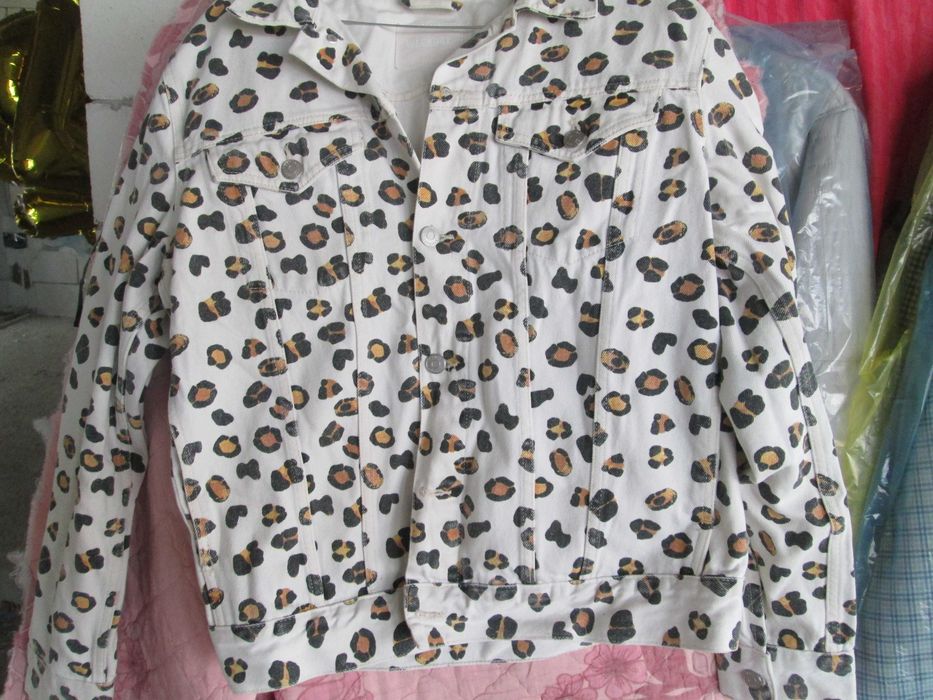 geaca jeans animal print M