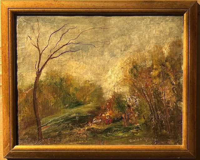 *TOAMNA* Tablou VECHI, semnat Balla Attila, ulei pastos/carton