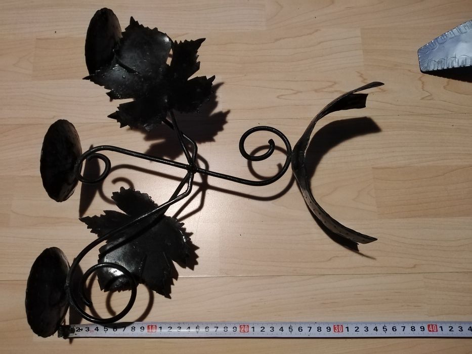 Стари метални свещници ръчна изработка/двоен и троен