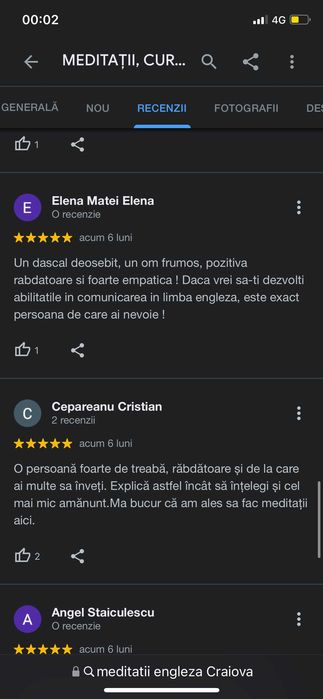 Meditatii curs Limba Engleza PERSONALIZAT 1 cursant CRAIOVA
