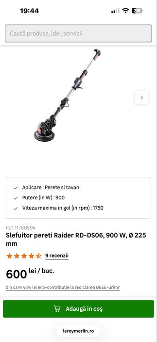 Vand slefuitor pentru pereti