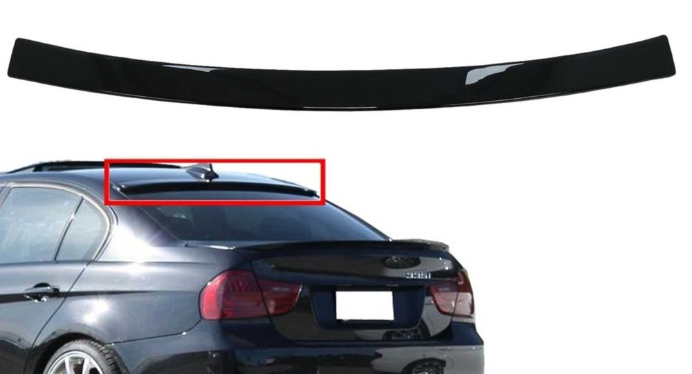 Спойлер BMW E90 Roof черен гланц грунд  БМВ Е90 лип М3 задно стъкло крило за багажник тунинг spoiler добавка лип сплитер лайсна нож