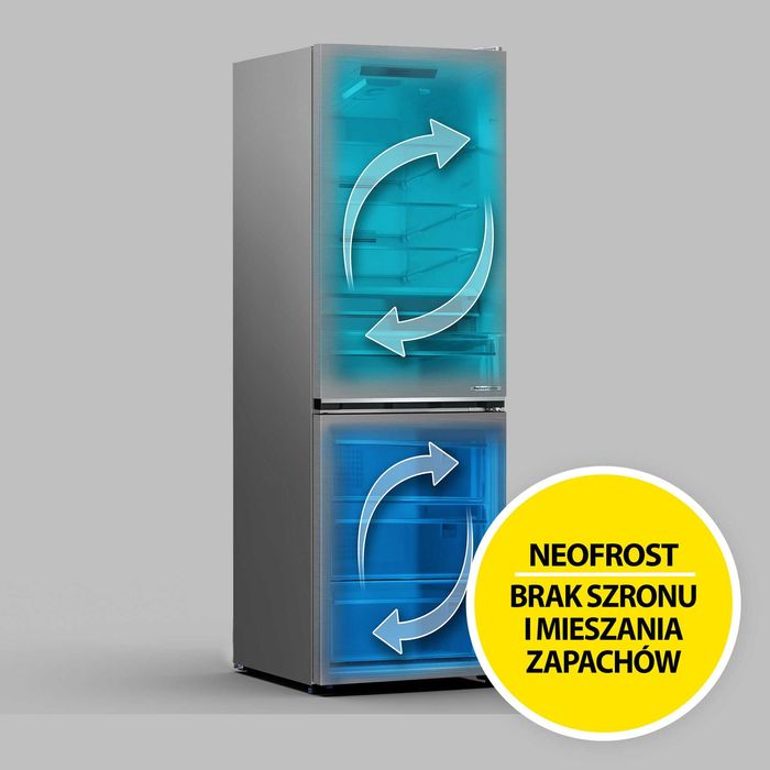 Нов инверторен хладилник BEKO B3RCNA415HXB1 SpacePro 415L HarvestFresh NoFrost - AeroFlow SmoothFit 203.5 см,