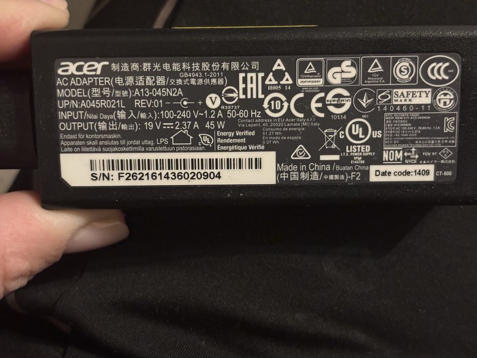 Лап топ Acer Aspire ES1-512-P18V 4GB DDR3 L Memory