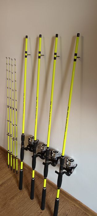 SET 4 Lansete Feeder 2.4m ROBINHAN Bolentino + 4 Mulinete IF5000