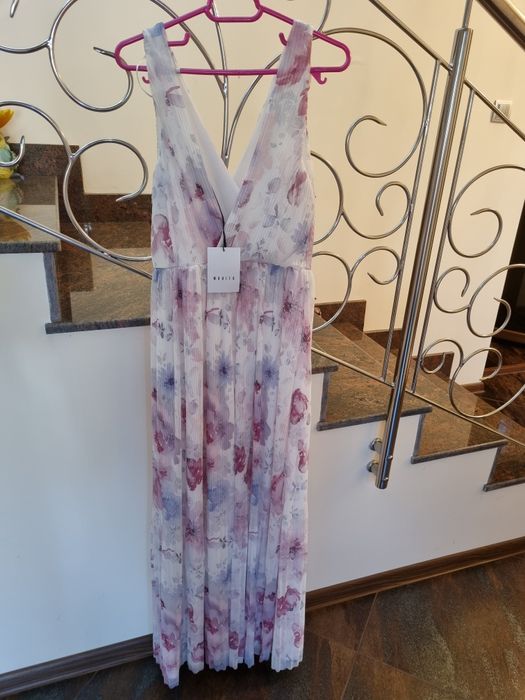 Rochie Mohito lunga alba cu print floral S-M