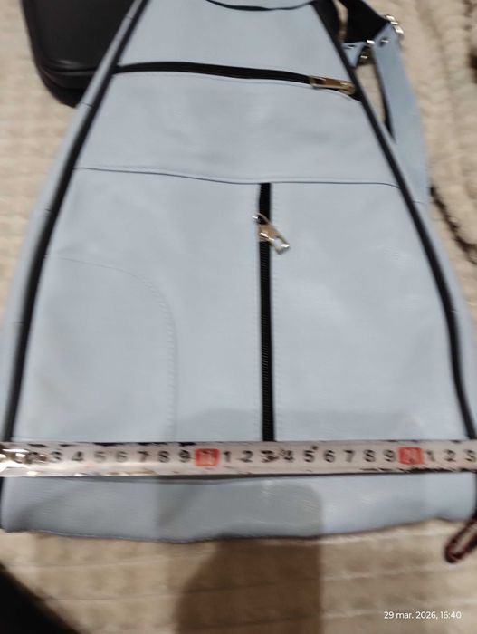 Rucsac din piele naturală  , bleu, nou