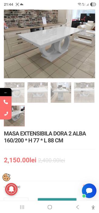 Masa living noua , L 160- l 0,90 extinsa 2 m