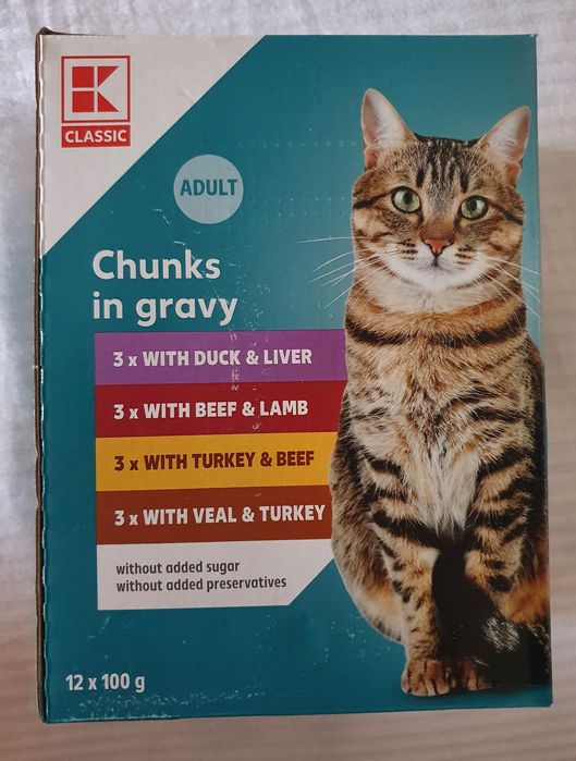 Pachet cu 12 pliculețe× 100 g, hrană umedă pisici adult