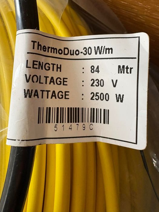 Lot 5 Role Cablu Încălzitor Profesional ThermoDuo 30W/m (84m / 2500W) – NOI