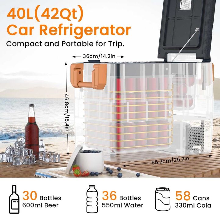 UKKISO мини хладилник за кола 40l