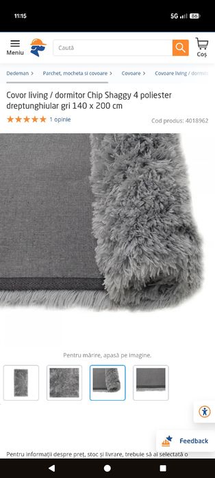 Covor pufos Dedeman 80 x150