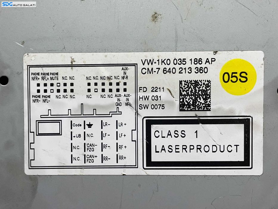 Unitate Radio CD Player RCD 310 Volkswagen Golf 6 2008 - 2013 Cod 1K0035186AP [L3079]