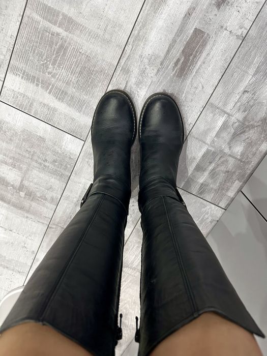 Черни ботуши от естествена кожа