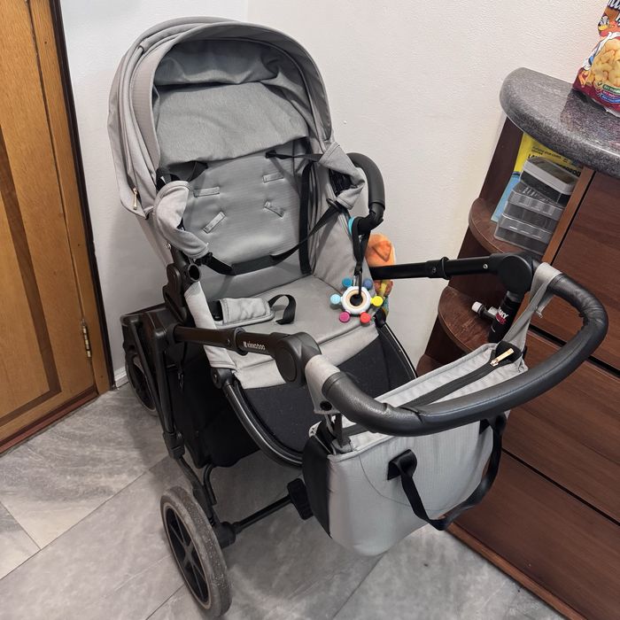 Комбинирана бебешка количка 2в1 Kikkaboo - Thea, Grey и Столче за кола