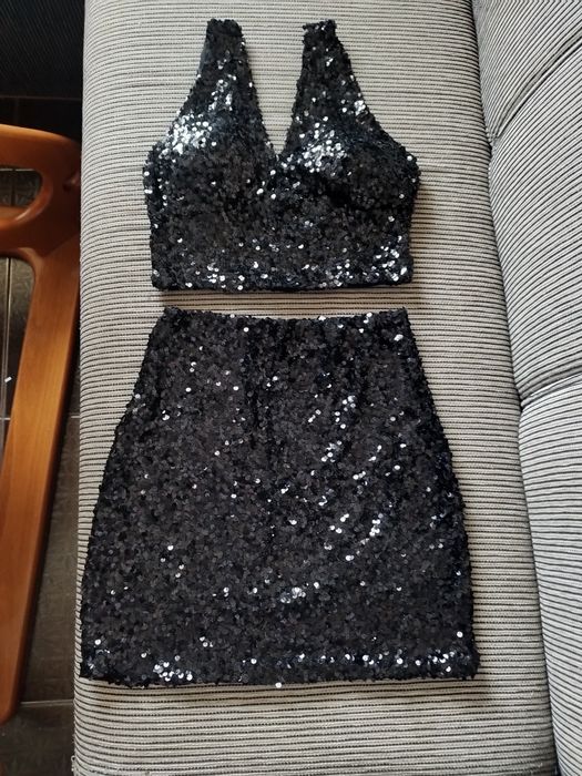 Комплект с пайети. Блестящ