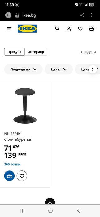 Стол табуретка Nilserik Икеа