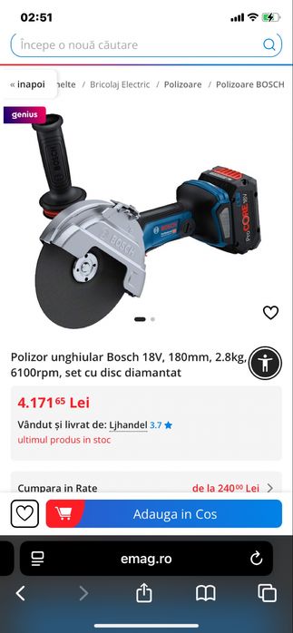 Flex bosch GVS 18V-180 PC procore