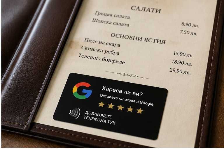 Google Review NFC карти за вашия бизнес