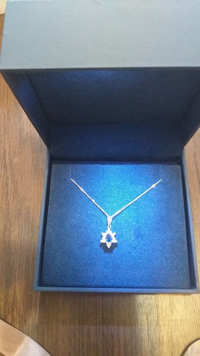 Pandativ cu platina 1,52g " diamante 0,89ct si safire 0,66cv