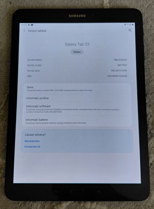 Tableta Samsung Tab S3 SM T585 9,7" 4GB 32GB stocare LTE