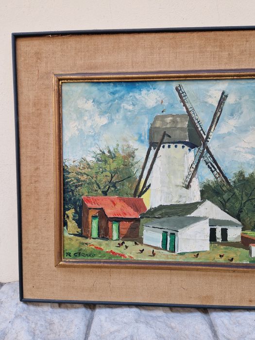 Красива антикварна холандска авторска картина масло върху платно