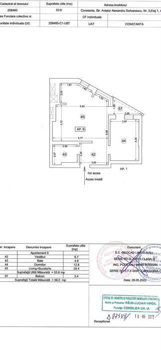 Vând apartament  2 camere Aviatorii 2