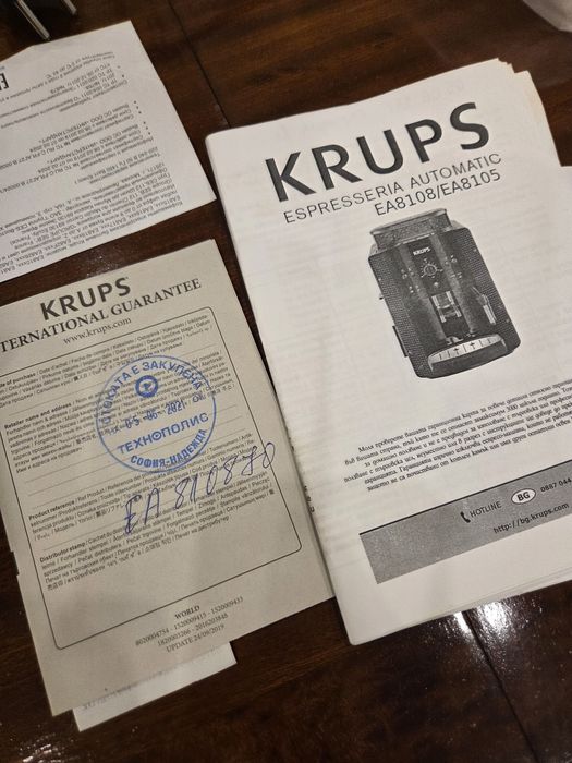 Автоматична кафемашина Krups EA8108 – отлично състояние + 18 таблетки Krups