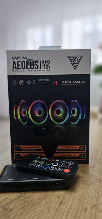 Set 4 ventilatoare ARGB 120mm full kit controller + Telecomandă