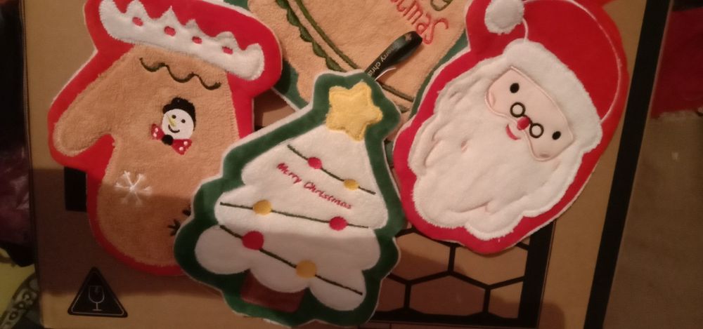 Полотенца, подарочные Новогодние прихватки Турция  смф.1-6