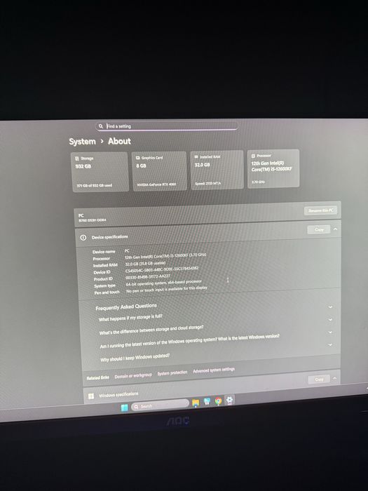 Pc gaming i5 12600K si RTX 4060 32 gb ram ddr4