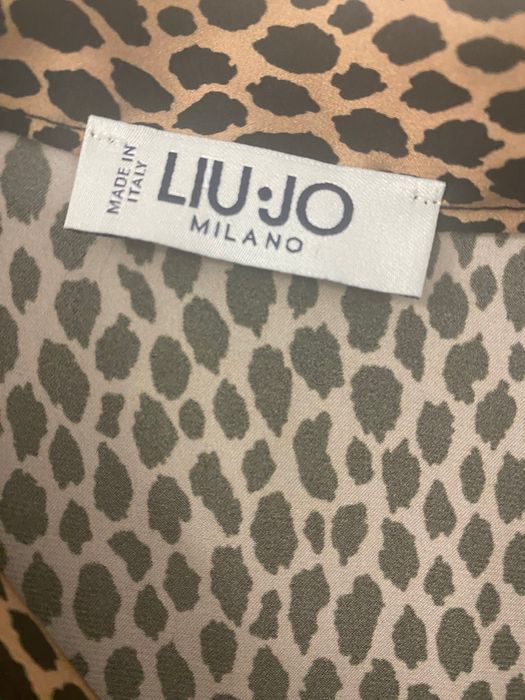 Rochie LIU JO animal print cu pene struț detașabile și cristale, M