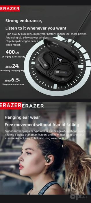 ERAZER by Lenovo Блютуз наушники беспроводные спорт Bluetooth sport