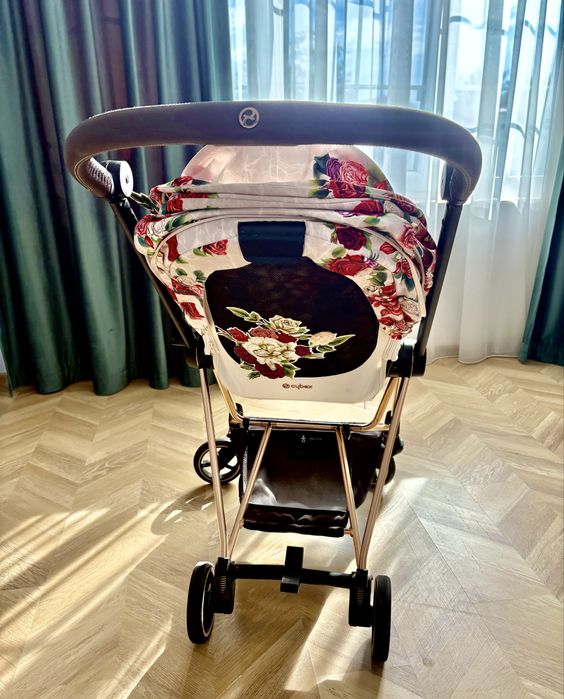 Carucior sport pentru copii Cybex Mios Spring Blossom, cadru Rose Gold