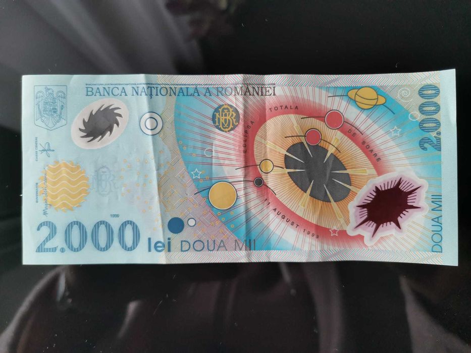 Bancnota 2000 Lei ( 3 bucati)  cu eclipsa din 1999