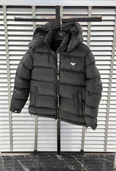 Geacă Emporio Armani Puffer Black Premium