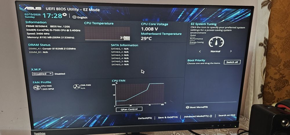 KIT  i5 7500+ Placa de baza ASUS PRIME B250M-K +8 GB ddr4