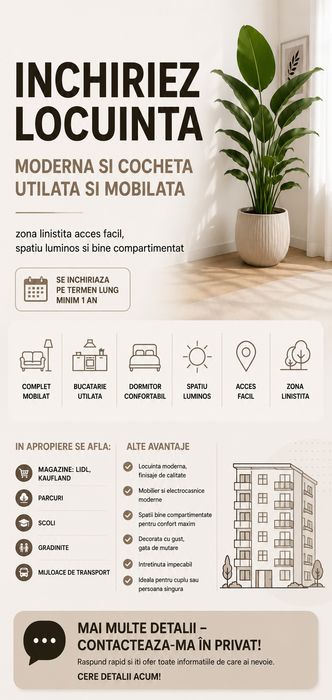 Garsoniera de închiriat