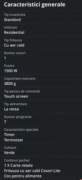Airfryer COSORI stare foarte bună