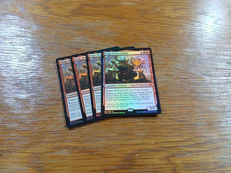 set 4 carti joc Nogi, Draco-Zealot (GN3) pt Magic The Gathering