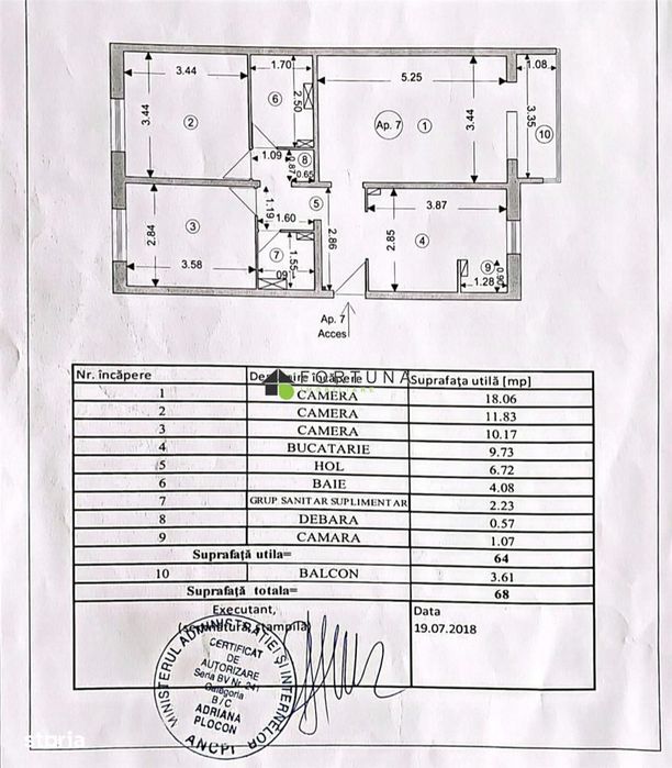 Apartament 3 camere , etaj intermediar - Astra