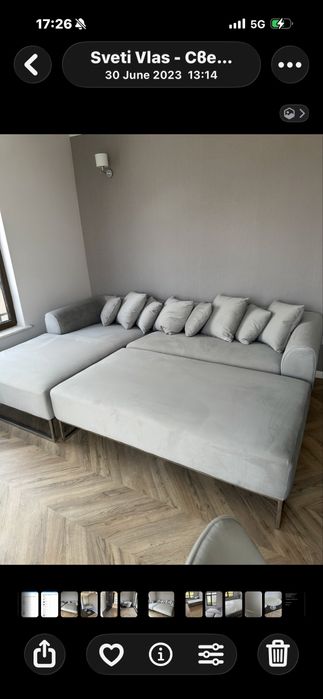 Ъглов диван нов от кадифе