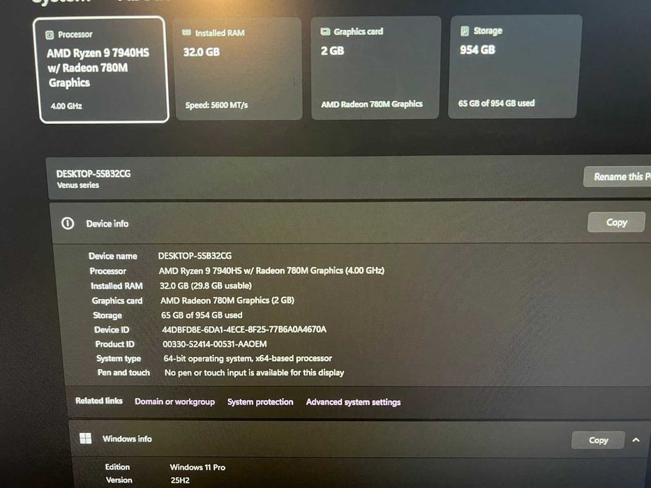 Mini Pc Minisforum UM790 Pro Open Box / Ryzen 9 7940HS / 32GB / 1TB / 4ч. тест