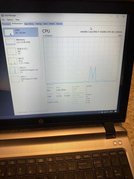 Laptop HP ProBook G3 i7 6500U 12GB SSD 500 PV 6GB baterie noua