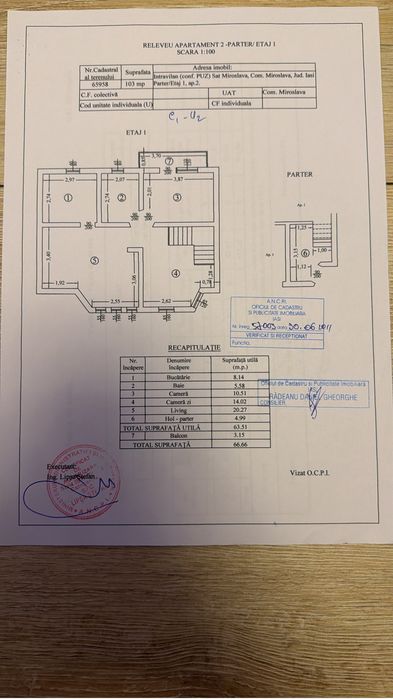 Apartament 3 camere la bloc vila Miroslava