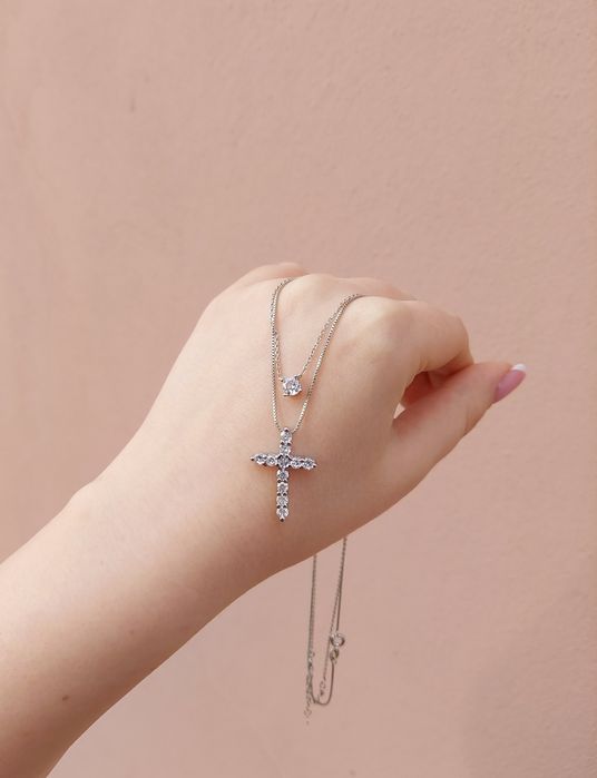 Pandantiv cruciuliță cu lanț argint 925
