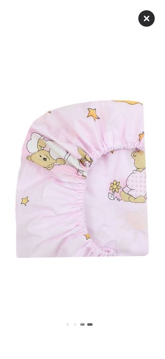 Lenjerie de patut bebe ursulet roz