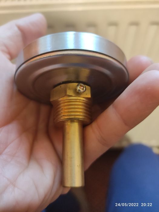 Termometru Ferro 63 mm, D1/2", 0-120°C, montaj axial