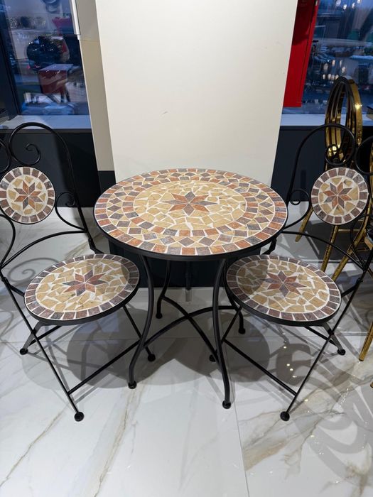 Produse noi !Set masa si 2 scaune terasa metal si mozaic