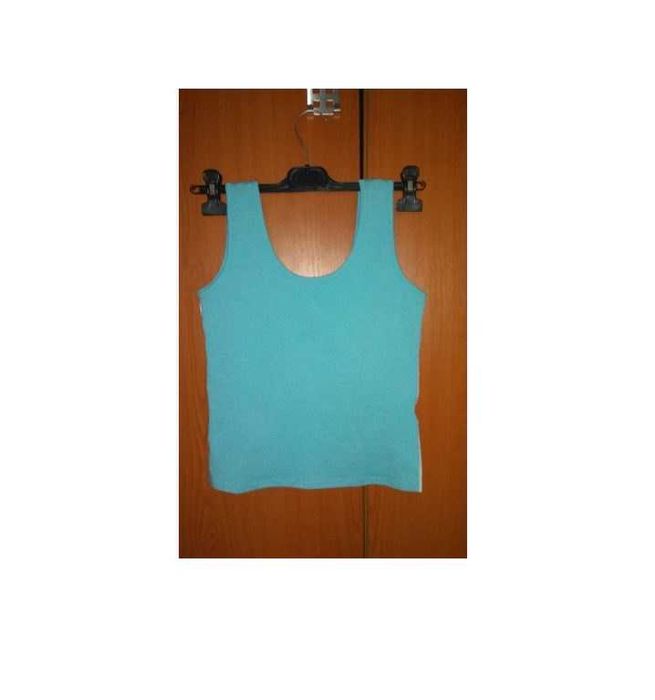 Maiou aqua cu imprimeu flori , deosebit, bumbac, S